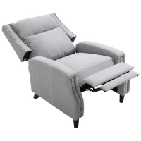 HOMCOM Reclining Manual Sofa Chair with 135 Degree Pushback, and Retractable Footrest, Grey(m-8)