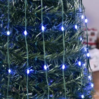 Outsunny 6ft Tall Pre-lit Slim Artificial Outdoor Christmas Tree Easy Assembly Pull Up Pop Out Yard Decoration with 304 Multi-Color LED Lights(m-9)