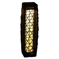 Outsunny Garden Solar Powered LED Rattan Floor Lamp Outdoor Decorative Deck Standing Lantern Yard Wicker Path Lights(m-4)
