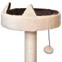 PawHut 81cm/32" Multi-level Cat Tree Scratcher Kitty Activity Center,Condo, Perch, Jumping Platforms,Toys Brown and Beige(m-11)