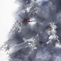 HOMCOM 7FT Christmas Tree Artificial Classic Tree Holiday Indoor Decoration, with metal Support 499 Tips, Grey(m-9)