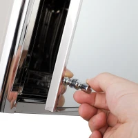 kleankin Vertical Medicine Cabinet Bathroom Wall Mounted Mirror Storage Stainless Steel(m-8)