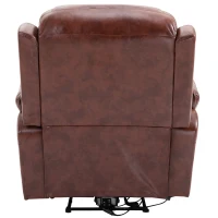 HOMCOM Vibration Massage Recliner Chair for Living Room with Heat,   Single Sofa, PU Leather Power Reclining Chair, Home Theater Seating with Footrest, Brown(m-14)