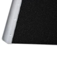 HOMCOM Wheelchair Ramp 2FT, Folding Aluminum Threshold Ramp with Non-Slip Surface, Transition Plates, 600lbs Weight Capacity, Handicap Ramp for Home, Doorways, Curbs, Steps(m-14)