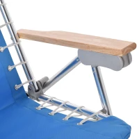 Outsunny 2 PCS Suit 7-Position Backpack Folding Beach Chair Ultralight Camping Chair w/ Backpack Strap for Travel, Picnic, Festival, Blue(m-11)