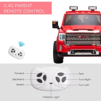 Aosom 12V GMC Sierra HD Battery Kids Ride On Car with Remote Control, Bright Headlights, & Working Suspension, Red(m-6)