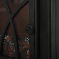 HOMCOM Free Stand Electric Fireplace Stove Heater with Adjustable LED Flame Effect and Front Door, 750W/1500W, Black(m-9)