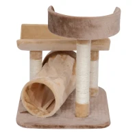 PawHut 29" Cat Tree Scratcher Post Pet Furniture with Tunnel Brown(m-6)
