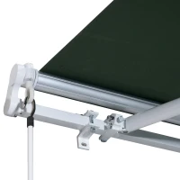 Outsunny 12' x 8' Outdoor Patio Manual Retractable Exterior Window Awning - Green(m-14)