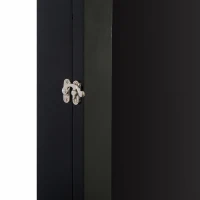 Open Box HomCom 35" x 28" Wooden Wall Mounted Jersey Memorabilia Shadow Box Display Case with Latch - Black(m-6)