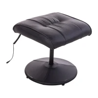 HOMCOM Massaging Faux Leather Recliner Chair and Ottoman Set, Swivel Vibration Massage Lounge Chair with Remote Control for Living Room, Bedroom, or Office, Black(m-16)