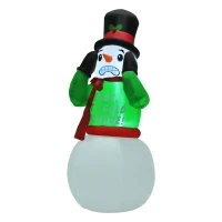 HOMCOM 7ft Christmas Inflatable Animated Shivering Snowman, Outdoor Blow-Up Yard Decoration with LED Lights Display(m-12)