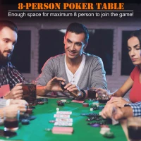 HOMCOM 48" Octagon Blackjack Poker Game Table Top Folding 8 Player Fit Various Desktop(m-6)