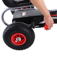 Aosom Pedal Go Kart, 4 Wheels Pedal Ride On for Boys & Girls with Rubber Wheels, Adjustable Seat & Sharp Handling - Red(m-12)