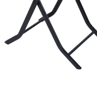 Outsunny 3pcs Rattan Coffee Set Folding Garden Bistro Wicker Chair and Table Outdoor Patio Furniture, Black(m-3)