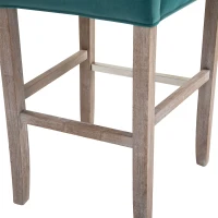 HOMCOM 2 Pieces Bar Chairs Modern Style Solid Square Frame with/ Footrest for Homeuse(m-10)