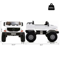 Open Box Aosom 12V Mercedes-Benz Zetros Kids Ride On Car Off Road Truck with Remote Control - White(m-3)
