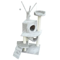 PawHut 47-inch Pet Cat Scratch Tree Condo Post Cat House Scratcher Bed Toys Pet Supply(m-2)