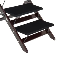 PawHut 2-in-1 3 Step Pet Stair and Ramp Convertible Dog Cat Stool Folding Portable Easy Climb Flat(m-8)