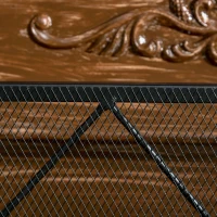 HOMCOM 41x32in Single Panel Fireplace Screen, Steel Mesh Fire Spark Guard Cover Art Modern Decoration for Living Room, Black(m-8)