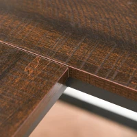 HOMCOM L-Shaped Home Office Desk with Bottom Tower Shelf, 3 Cube Shelves, Computer Writing Desk with Metal Frame, Walnut Brown(m-15)