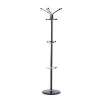 HOMCOM 69inch 4 Level 15 Hook Rotating Metal Coat Hat Jacket Umbrella Rack with Marble Base(m-1)