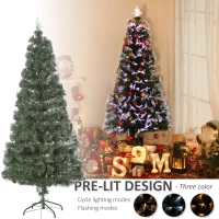 HOMCOM 5FT/1.5M Artificial Tree Multi-Colored Pre-Lit Holiday Christmas Decoration(m-5)