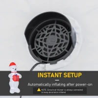 HOMCOM 6ft Christmas Inflatables Outdoor Decorations Polar Bear with a Present, Blow-Up Yard Christmas Decor with LED Lights Display(m-6)