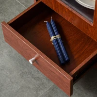 HOMCOM Kitchen Buffet Table Cabinet Storage Sideboard Server Console with Framed Acrylic Doors and Tabletop, Brown(m-7)