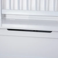 Qaba 2-in-1 Kids Wooden Toy Organizer Chest Storage Box with Seat Bench Cabinet Chunk Cube with Safety Pneumatic Rod Gray(m-9)