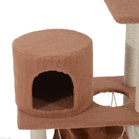 PawHut 55-Inch Cat Tree Pet Scratching Post Furniture With Hammock Coffee(m-9)