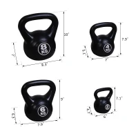 Soozier 20kg 44-Pound Kettlebell Set, 2kg, 4kg, 6kg, 8kg Fitness Training Kettlebells Dumbbell Gym(m-2)