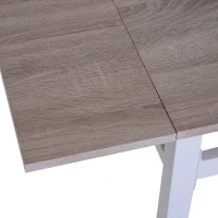 HomCom 5 Piece Drop Leaf Counter Height Dining Table and Chairs Set - Light Grey / White(m-9)