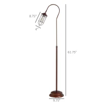 HOMCOM Vintage Floor Lamp Rotatable Lampshade E26 Socket Pin Living Room Steel Bronze(m-3)