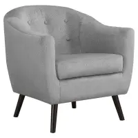 Monarch Tufted Mosaic Velvet Accent Barrel Tub Chair - Grey(m-1)