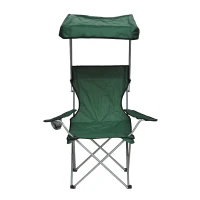 Outsunny Folding Canopy Chair Outdoor Camp Picnic Portable Armchair Sunshade(m-2)