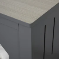 PawHut Double-Decker Cat Luxury Lower Level Litter Box and Upper Level House, Grey(m-10)