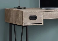 Monarch 48" Contemporary Industrial Reclaimed Wood-Look and Metal Writing Desk - Taupe / Black Metal(m-3)