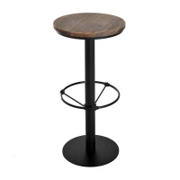 HOMCOM 42" Rustic Bar table Industrial Metal Pine Wood Top Adjustable Standing Pub Table(m-1)