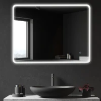 kleankin 24"x32" LED Bathroom Vanity Mirror, Mountable Horizontally/Vertically with Touch Switch and Warm White Lights(m-4)