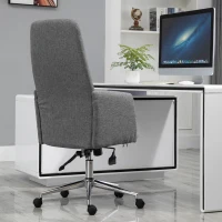 Vinsetto High Back Office Computer Chair with Breathable Fabric, Padded Armrest, and Swivel Wheels - Grey(m-11)