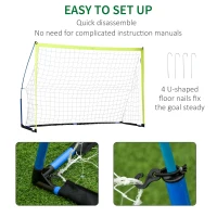 Soozier 8.6ft Soccer Net Kids Mini Soccer Goal All Weather PE Training Netting with Carry Bag for Football Practice Teens Adults Outdoor Sport Activity(m-5)