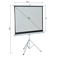 HOMCOM 120" Portable Tripod Projector Screen Pull-up Home Office Foldable Stand(m-3)