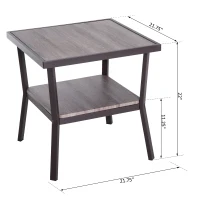 Open Box HomCom Rustic Industrial Minimal Two Tier Wooden Accent End Table - Light Brown Woodgrain(m-3)