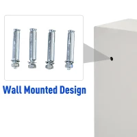 HOMCOM 40 Key Steel Wall-Mounted Lockable Key Safe Lock Box Cabinet with Key Tags & Programmable Pin Security - White(m-7)