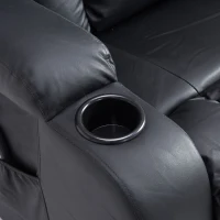 Open Box HOMCOM Luxury Faux Leather Heated Vibrating Massage Recliner Chair with Remote - Black(m-5)