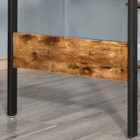 HOMCOM Compact Computer Desk with 4-Tier Open Bookshelf, Writing Table with Steel Frame for Home Office, Rustic Brown(m-14)