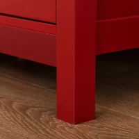 HOMCOM Sideboard, Glass Door Serving Buffet Cabinet, Liquor Cabinet with 12 Bottle Wine Rack, Red(m-15)