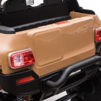 Aosom 12V Kids Electric 2-Seater Ride On Police Car SUV Truck Toy with Parental Remote Control & MP3 Sound, Tan(m-14)