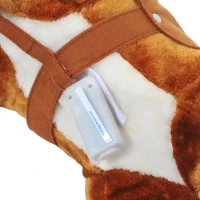 Qaba Kids Walking Pony Ride on Horse Rocking Toy Wheels & Footrest Neigh Sound, Brown(m-10)